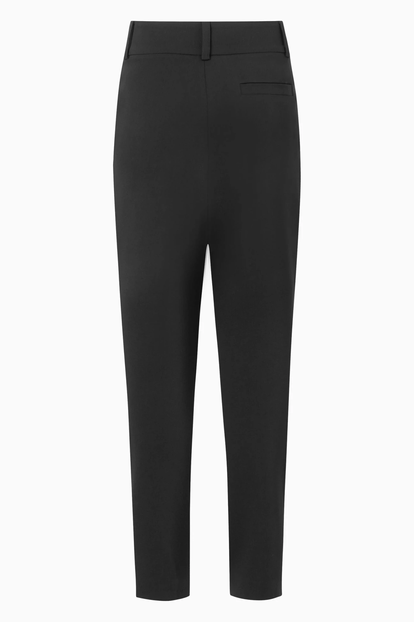 Czarne spodnie pumpy damskie z zakładkami, luźny krój i elegancki design, idealne na co dzień i do stylizacji smart casual.